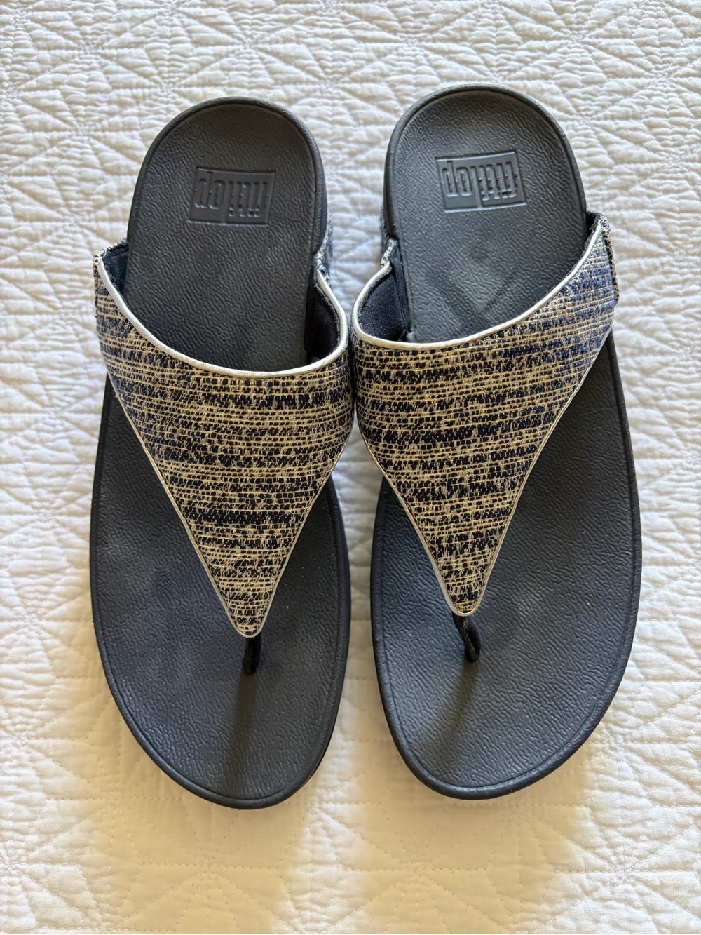 FitFlop Navy Beaded Thong Sandals